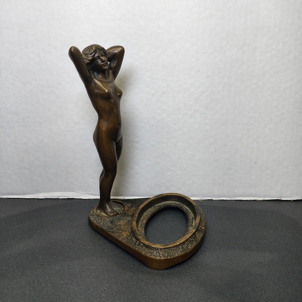 Johnson Bronze Co Figurine Sculpture Bronze Vintage Art Deco Paperweight Ashtray